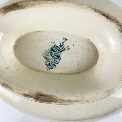 Soupière Salins "Recamier" terre de fer, fin XIXe siècle