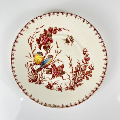 Rare pair of two KG Lunéville "tit" bread plates, 1875-1890