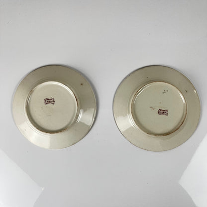 Rare pair of two KG Lunéville "tit" bread plates, 1875-1890