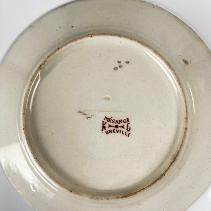 Rare pair of two KG Lunéville "tit" bread plates, 1875-1890