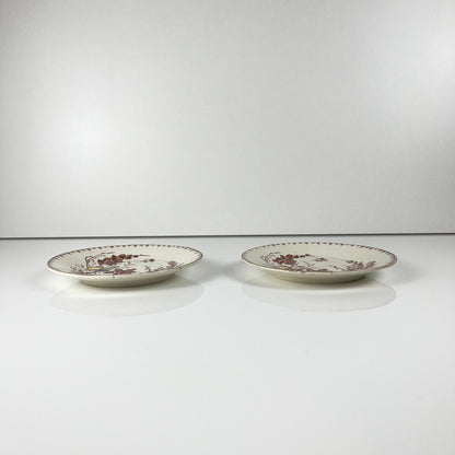 Rare pair of two KG Lunéville "tit" bread plates, 1875-1890