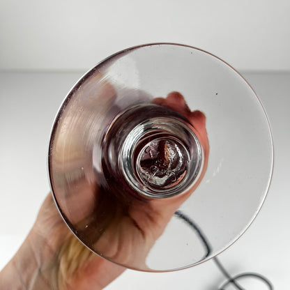 Pied de lampe en verre marmoréen rose par René Courson (1980/90)