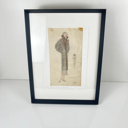 Croquis de mode sur calque par A. Henry Pierre, 1935