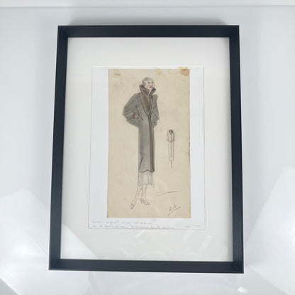 Croquis de mode sur calque par A. Henry Pierre, 1935