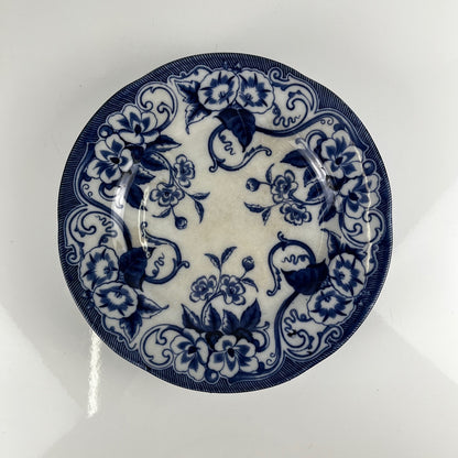 "Flora" ,Terre de Fer Pedestal Plate – Creil et Montereau, 19th Century, Blue