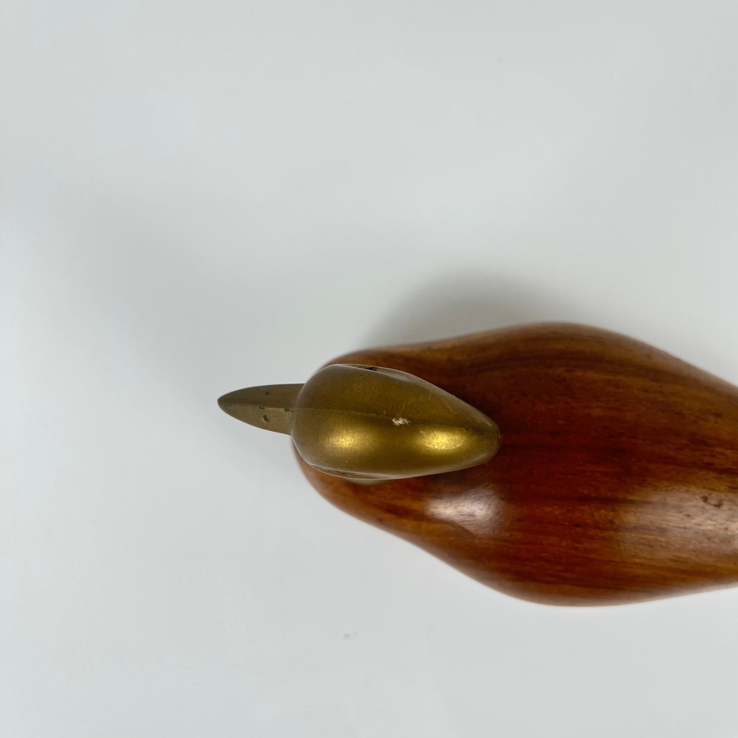 Sculpture midcentury de canard en teck et laiton, 1960/70