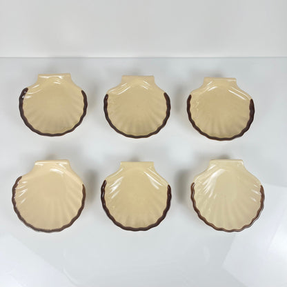 Set de 6 coquilles st Jacques en céramique par E. Henry