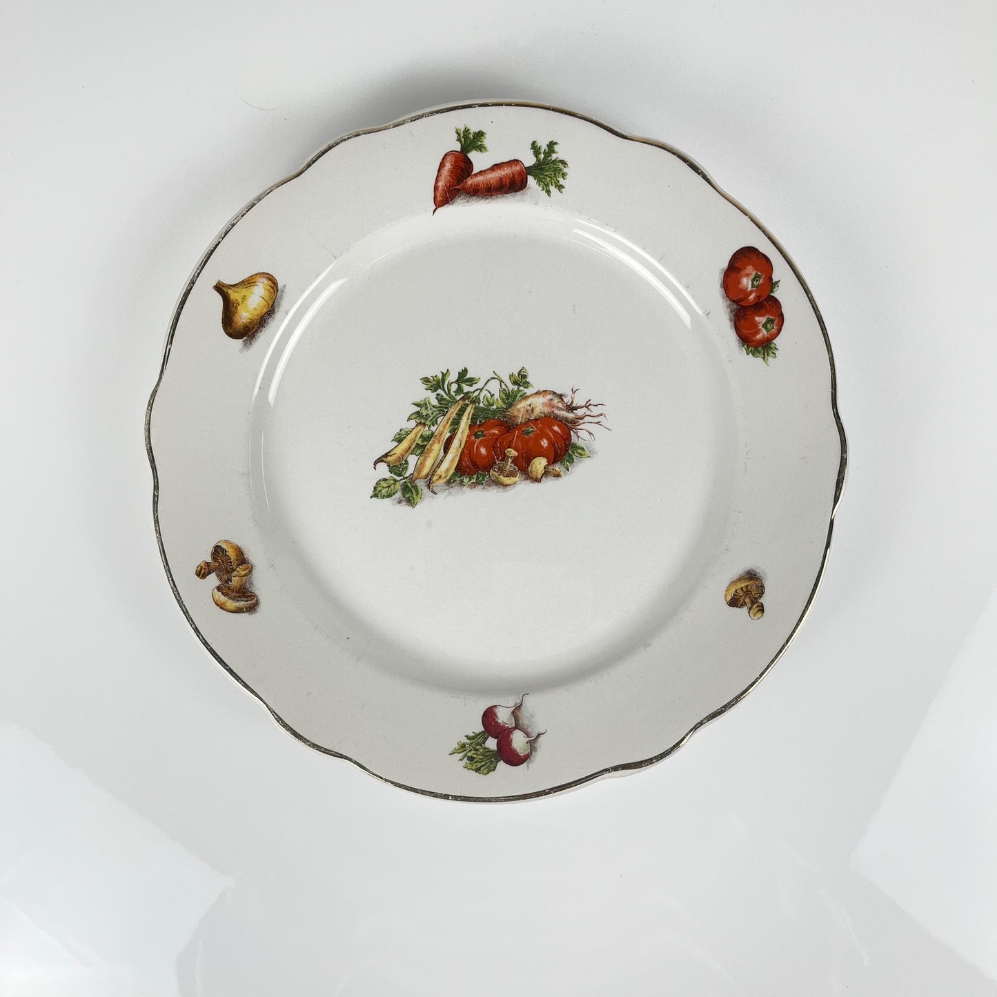 Plat rond KG Lunéville "Le Potager" , 1950/70