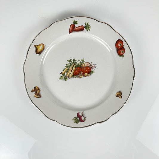Plat rond KG Lunéville "Le Potager" , 1950/70