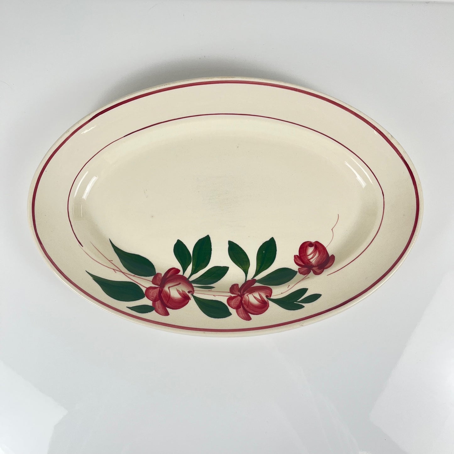 Grand plat ovale Sarreguemines "Samois", début XXe