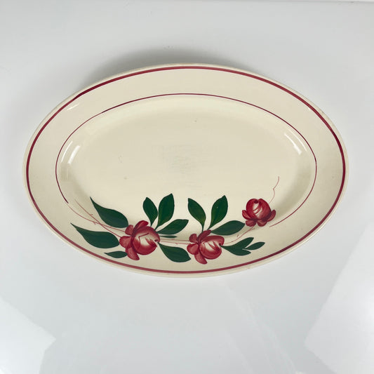 Grand plat ovale Sarreguemines "Samois", début XXe