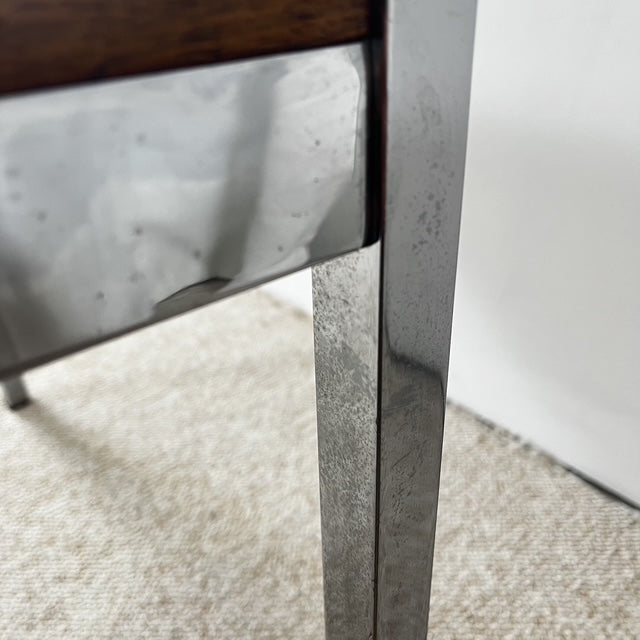 XL Mid-century modern coffee table in metal, rosewood, and Arabescato marble, Italy, 1970