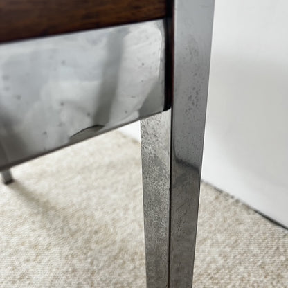 XL Mid-century modern coffee table in metal, rosewood, and Arabescato marble, Italy, 1970
