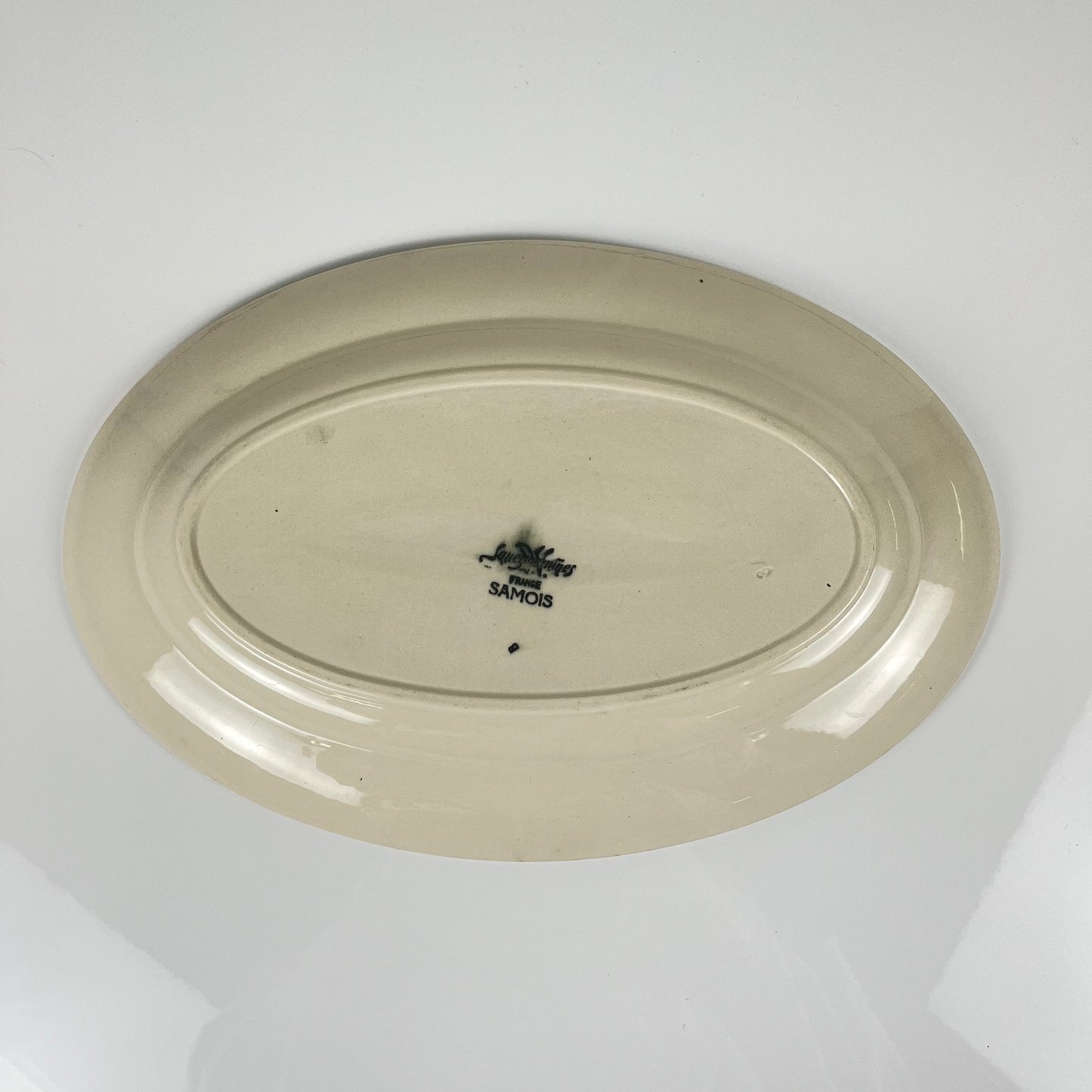 Grand plat ovale Sarreguemines "Samois", début XXe