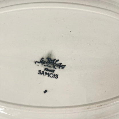 Grand plat ovale Sarreguemines "Samois", début XXe