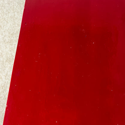Small red-lacquered pine workshop cabinet, 1980