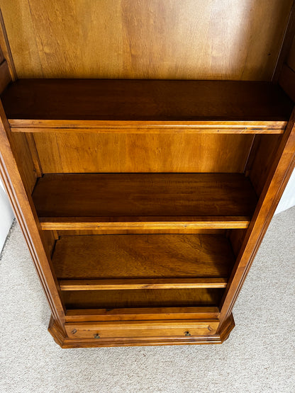 Open cherrywood bookcase, French classical style, Louis-Philippe influence, 1950.