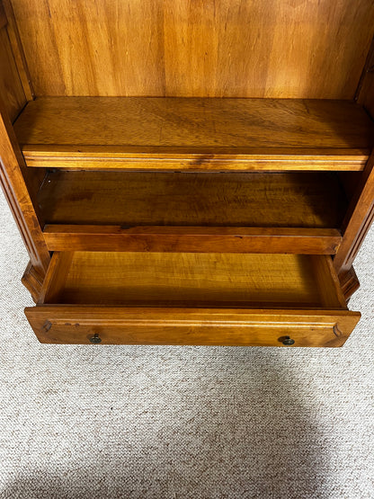 Open cherrywood bookcase, French classical style, Louis-Philippe influence, 1950.