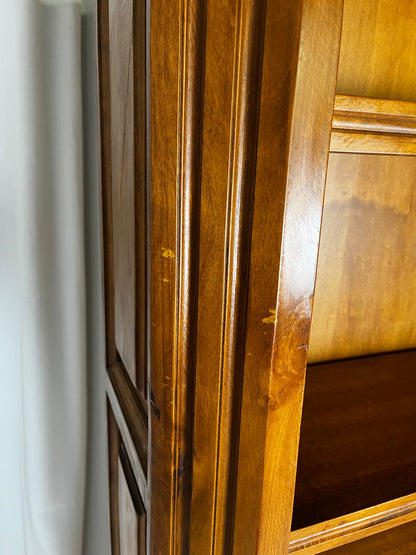 Open cherrywood bookcase, French classical style, Louis-Philippe influence, 1950.