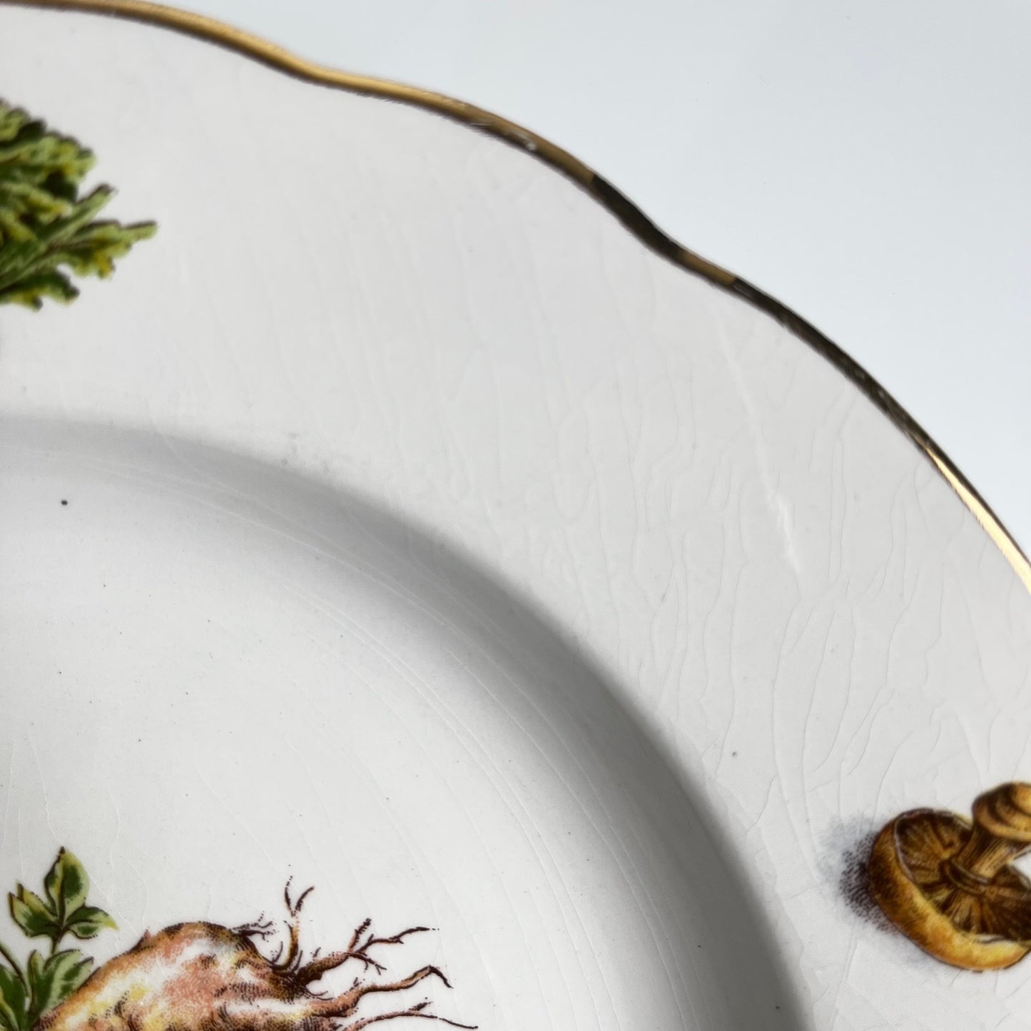 Set de 6 assiettes creuses KG Lunéville "Le Potager" , 1950/70