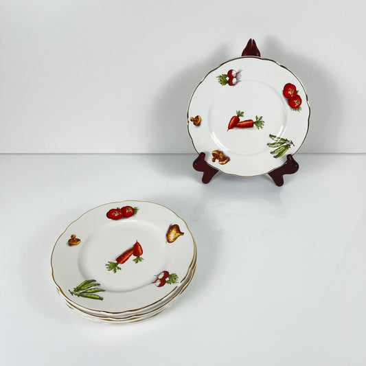 Set de 6 assiettes à dessert KG Lunéville "Le Potager" , 1950/70