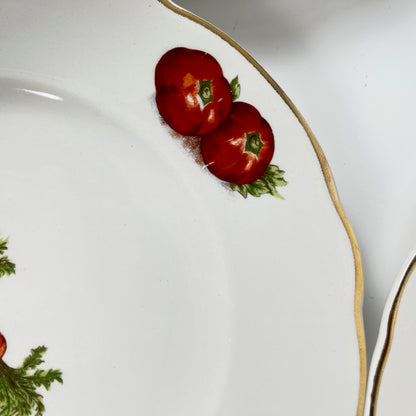 Set de 6 assiettes à dessert KG Lunéville "Le Potager" , 1950/70