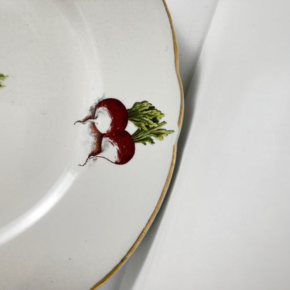 Set de 6 assiettes à dessert KG Lunéville "Le Potager" , 1950/70