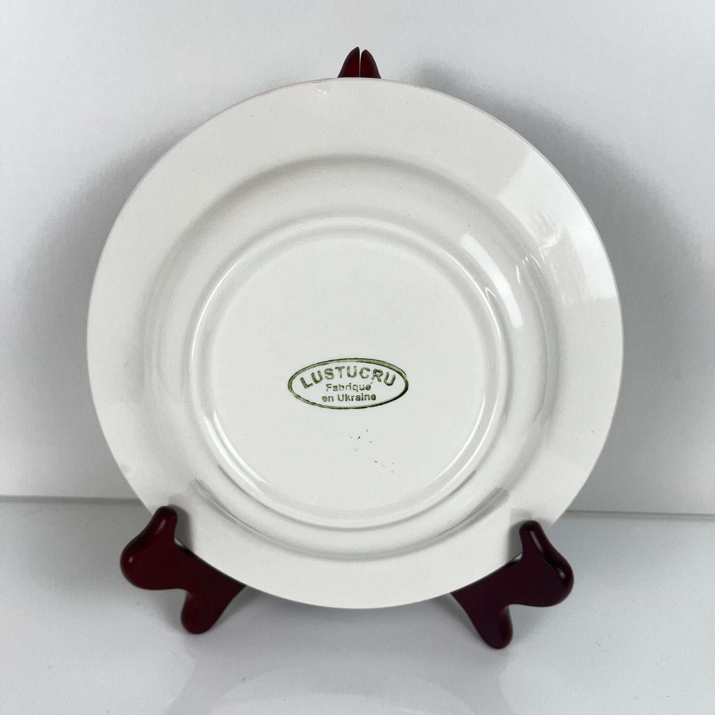 Set de 7 assiettes creuses Lustucru ,damier bleu , 1950/80