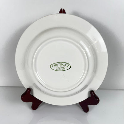 Set de 7 assiettes creuses Lustucru ,damier bleu , 1950/80