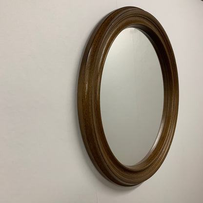 Vintage round oak mirror