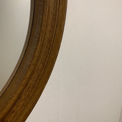 Vintage round oak mirror