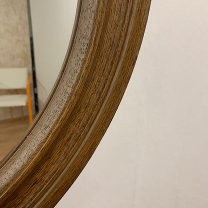 Vintage round oak mirror