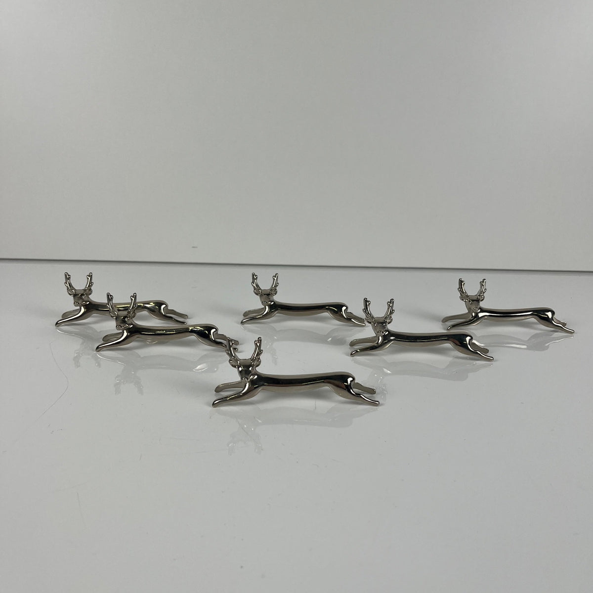 Set de 6 Porte couteaux en métal, modele "Cerf / renne", 1980-90