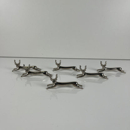 Set de 6 Porte couteaux en métal, modele "Cerf / renne", 1980-90