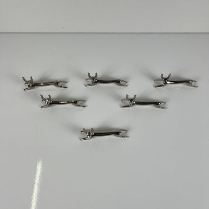 Set de 6 Porte couteaux en métal, modele "Cerf / renne", 1980-90
