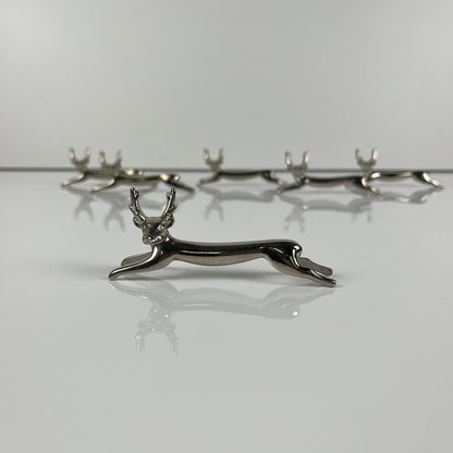 Set de 6 Porte couteaux en métal, modele "Cerf / renne", 1980-90