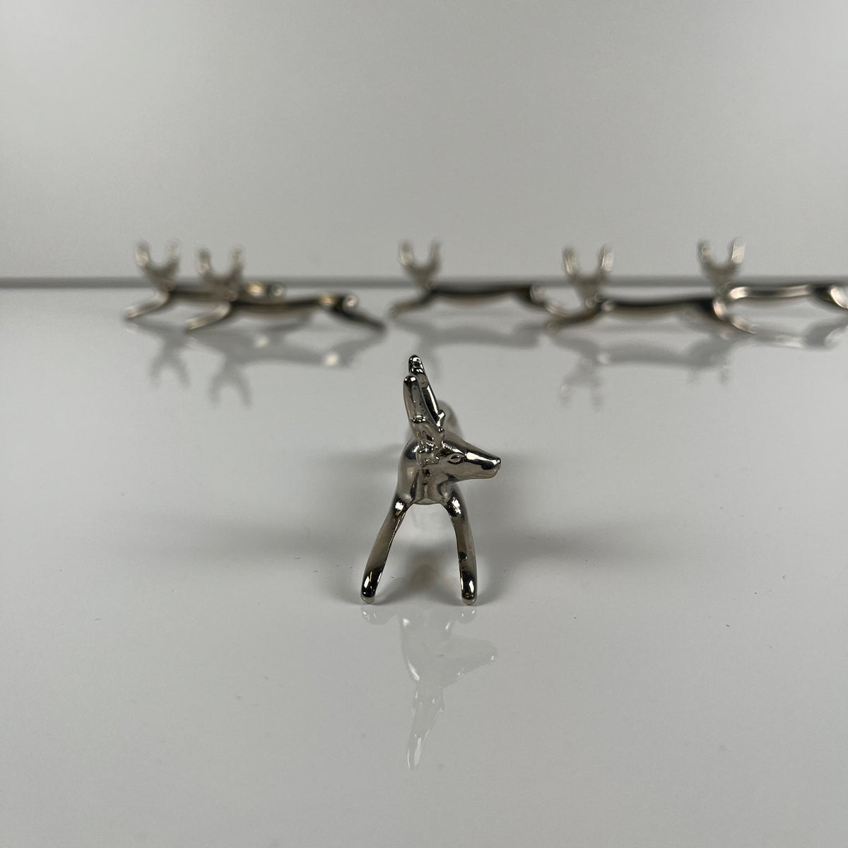 Set de 6 Porte couteaux en métal, modele "Cerf / renne", 1980-90