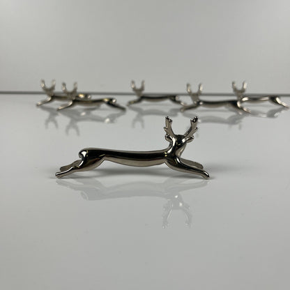 Set de 6 Porte couteaux en métal, modele "Cerf / renne", 1980-90