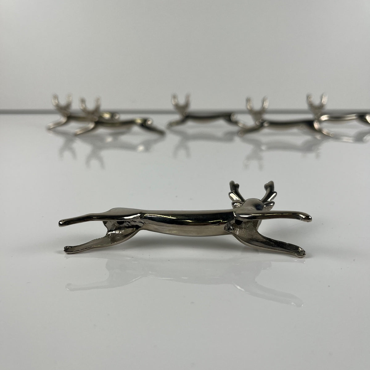 Set de 6 Porte couteaux en métal, modele "Cerf / renne", 1980-90
