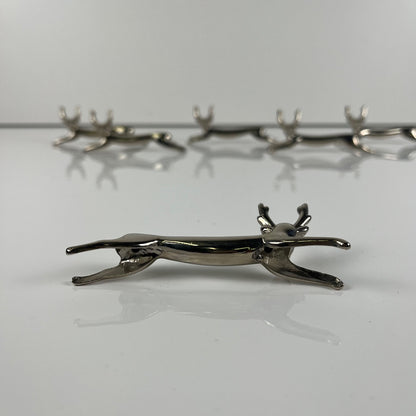 Set de 6 Porte couteaux en métal, modele "Cerf / renne", 1980-90