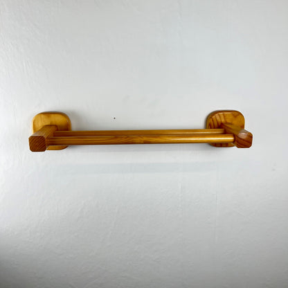 Porte serviette en pin minimaliste, 1970/80, attache carré