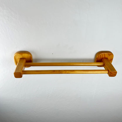 Porte serviette en pin minimaliste, 1970/80, attache carré