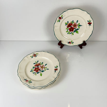 Set de 4 assiettes plates Sarreguemines "Amazonas" fin XIXe-Début XXe