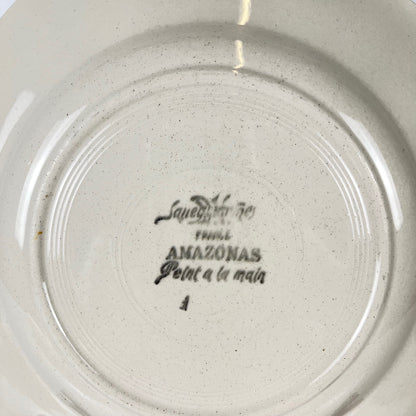 Set de 4 assiettes plates Sarreguemines "Amazonas" fin XIXe-Début XXe