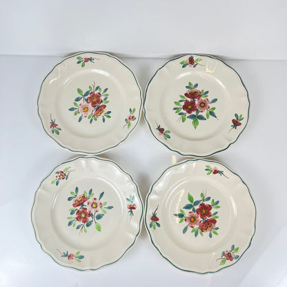 Set de 4 assiettes plates Sarreguemines "Amazonas" fin XIXe-Début XXe