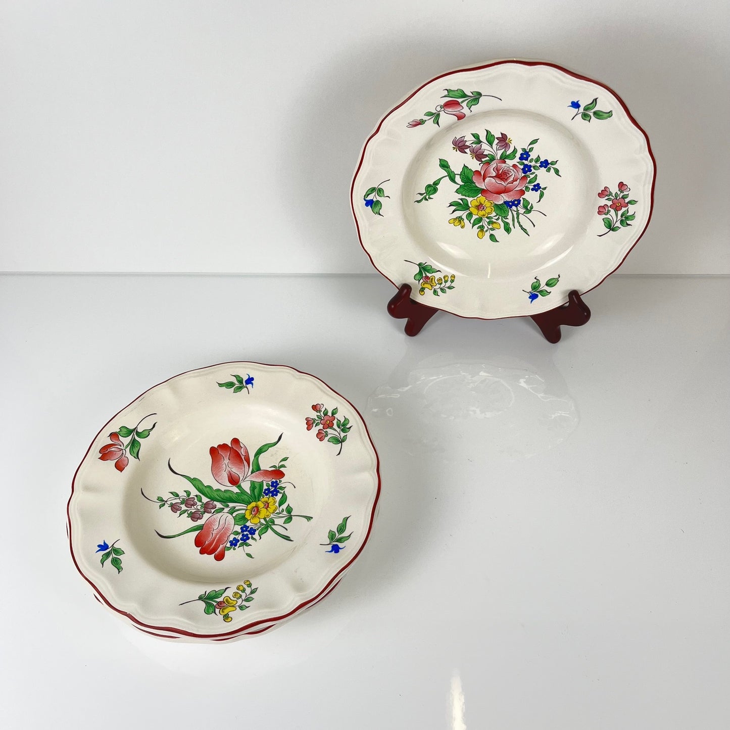 Set de 3 assiettes creuses KG Lunéville  "Réverbère"