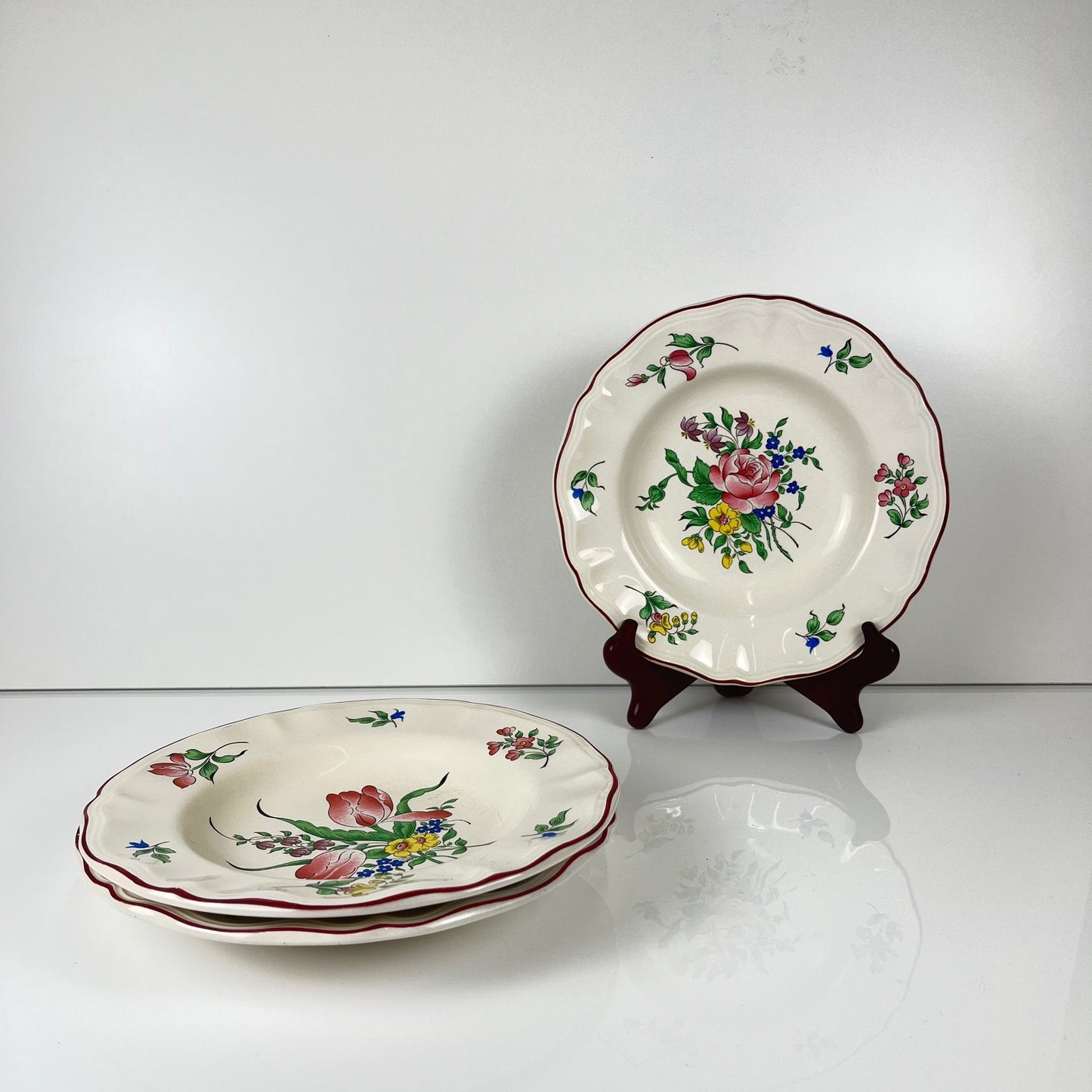 Set de 3 assiettes creuses KG Lunéville  "Réverbère"