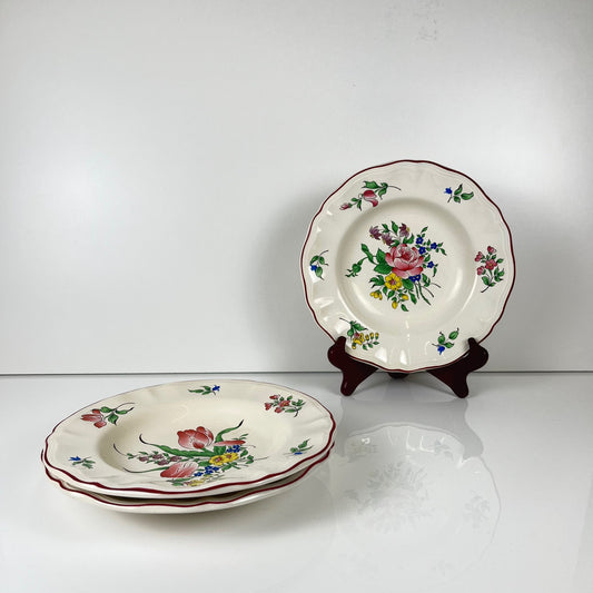 Set de 3 assiettes creuses KG Lunéville  "Réverbère"