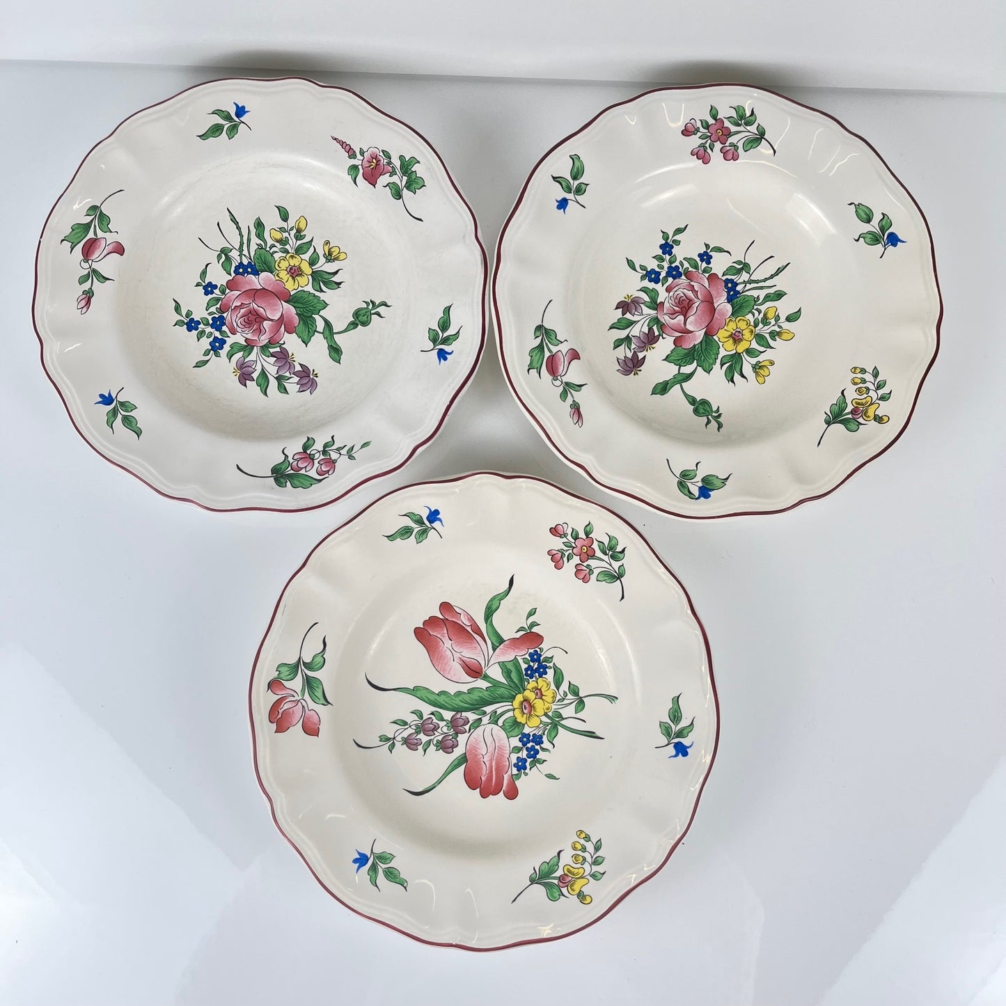 Set de 3 assiettes creuses KG Lunéville  "Réverbère"