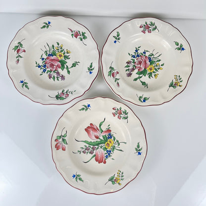 Set de 3 assiettes creuses KG Lunéville  "Réverbère"